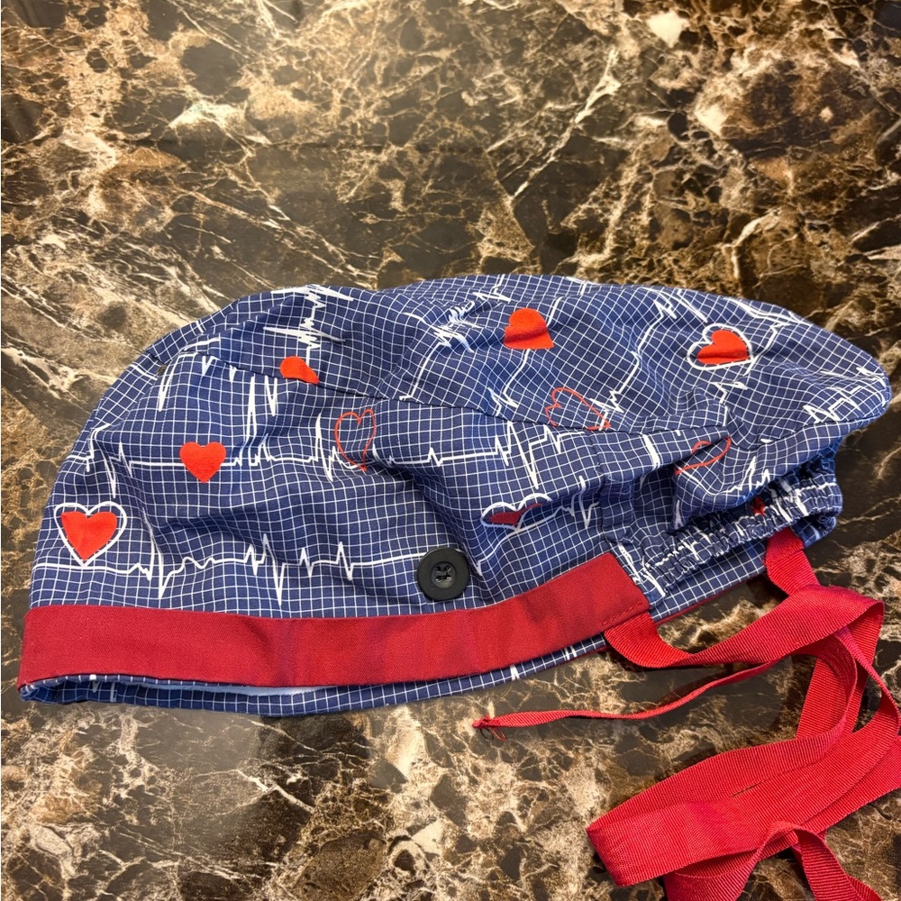 Heart Patterned nurse scrub Cap